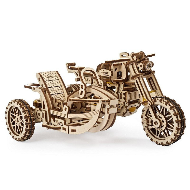 Maquette Ugears - Moto Moteur Scrambler - Construction 3D